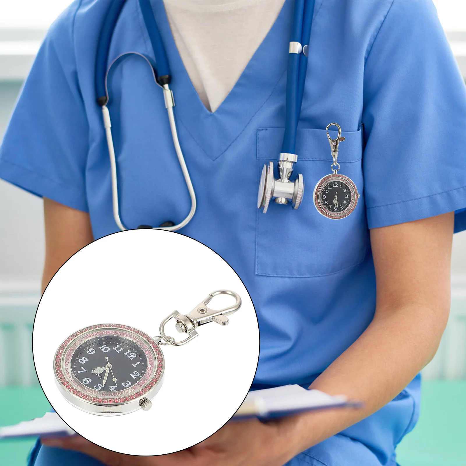 Кварцевые карманные часы с большим