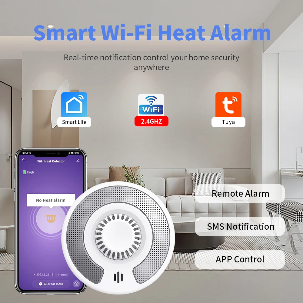 Умный детектор тепла v-come wi-fi с управлением через приложение tuya - Фотография_2