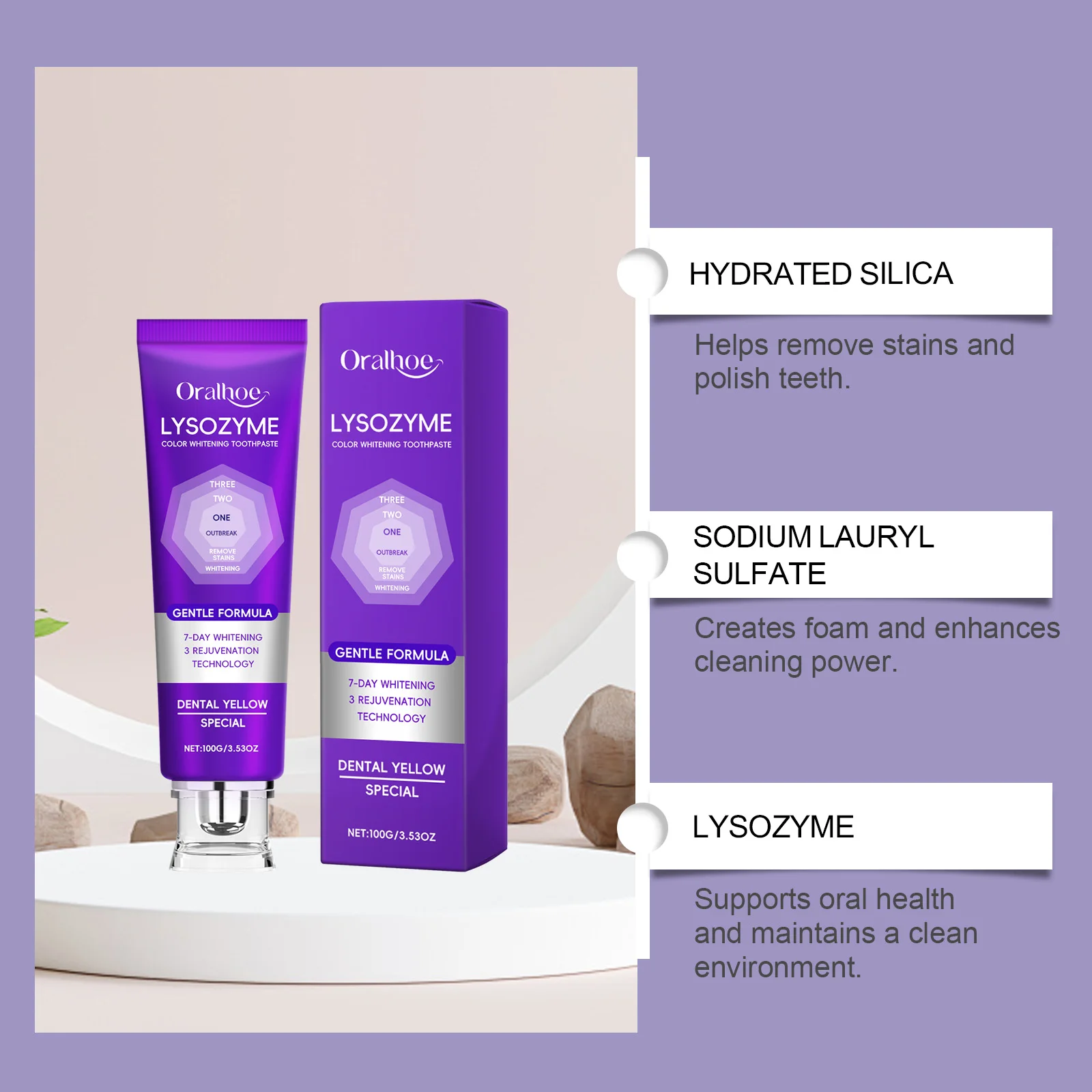 Фиолетовая зубная паста oralhoe - Фотография_4