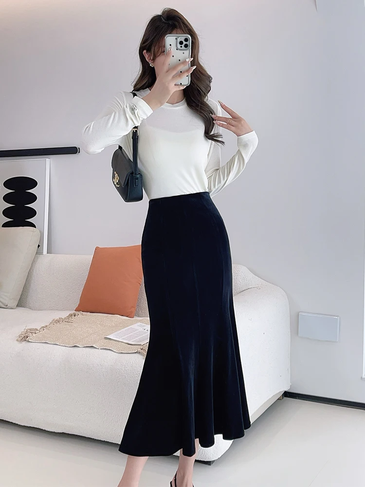 Tiyihailey-женская велюровая бархатная юбка