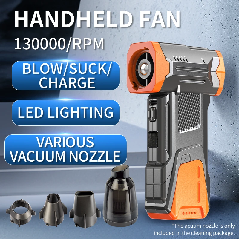 Турбовентилятор 130000 об/мин со светодиодной подсветкой для кемпинга - Фотография_4