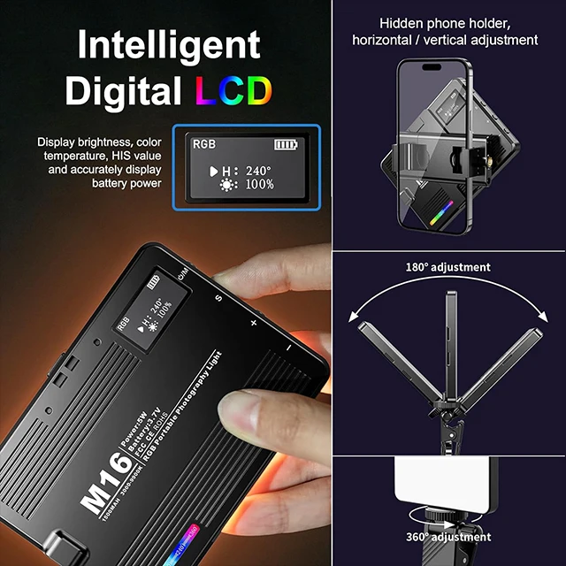 M16 rgb портативный светильник - Фотография_4
