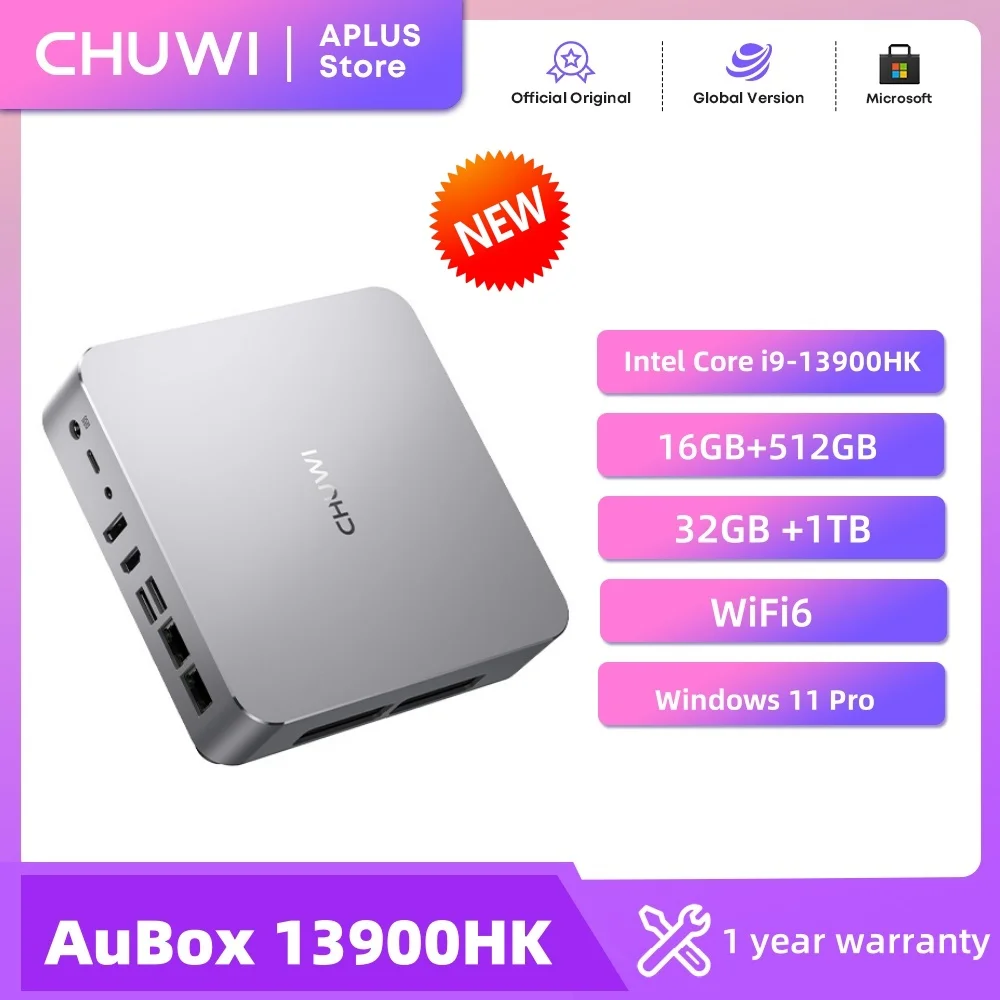 Chuwi aubox mini pc i9-13900hk 14 ядер до 5