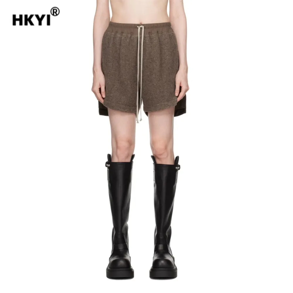 Hkyi women's woolen shorts