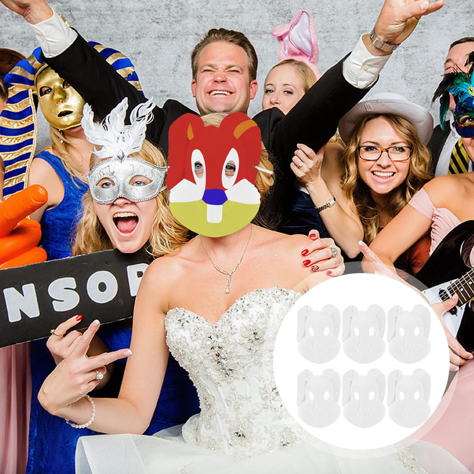 Маски кролика, пустые diy бумажные маски из целлюлозы для косплея - Фотография_5