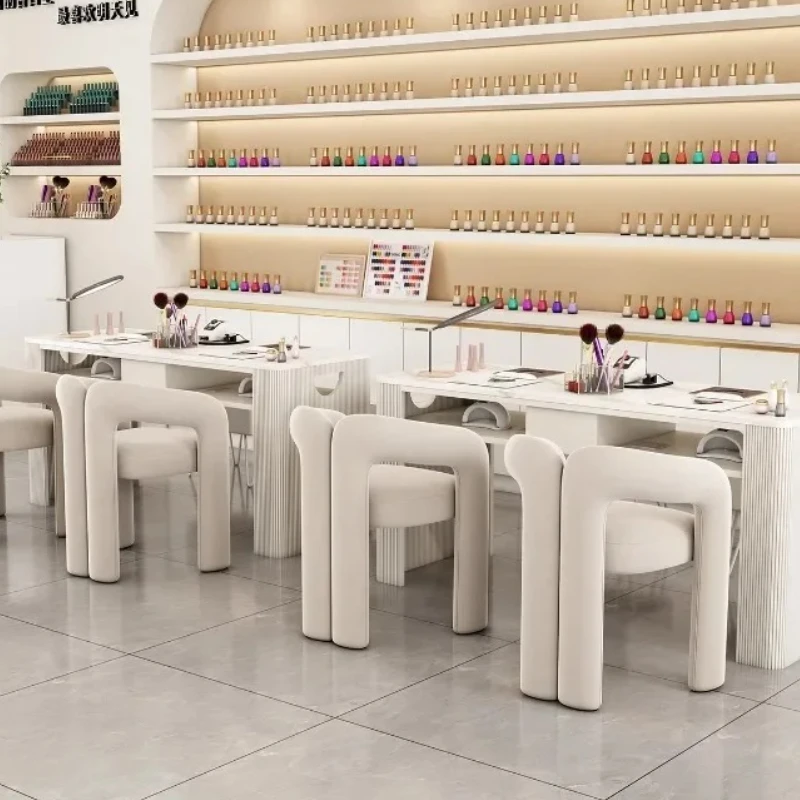 Белый органайзер для дизайна стола для ногтей - Фотография_3