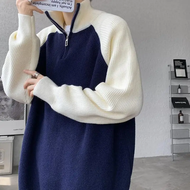 M-xxxxxxxxl мужской свитер больших размеров с полумолнией - Фотография_6