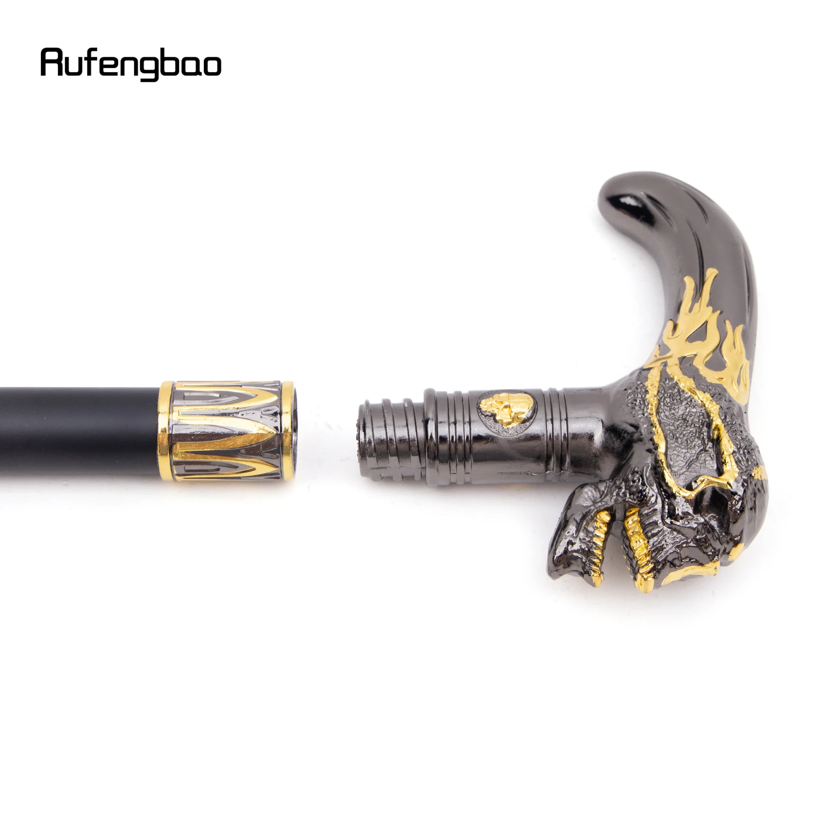 Золотой черный череп голова трость - Фотография_5