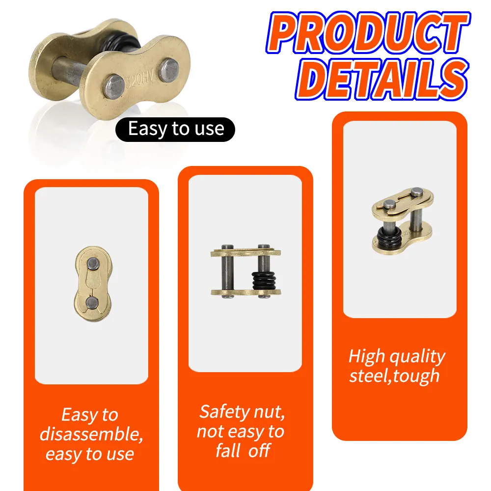 Кольцевая пряжка цепи мотоцикла 420 428 520 525 530 - Фотография_3