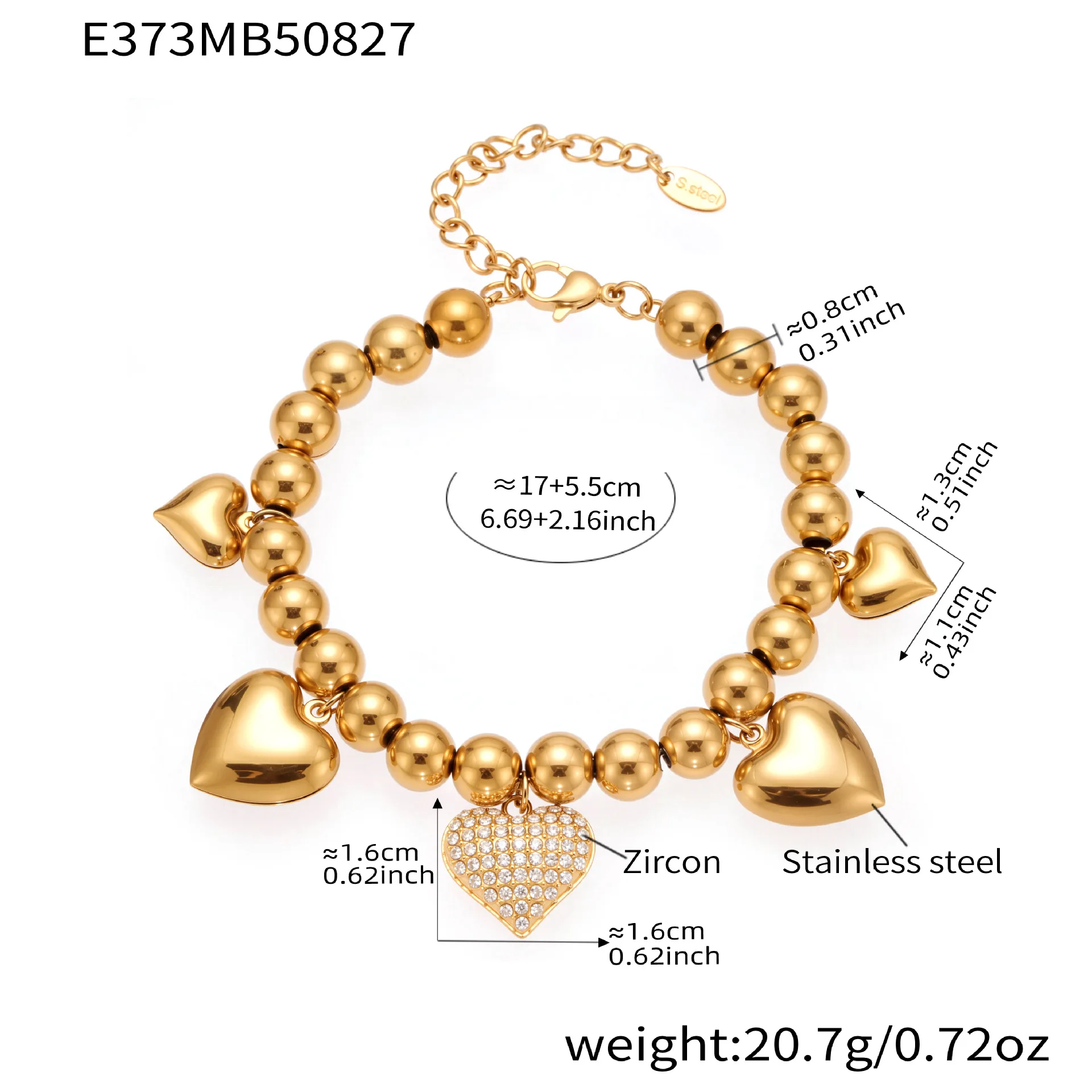 Модный винтажный браслет в форме сердца с бриллиантами - Фотография_6