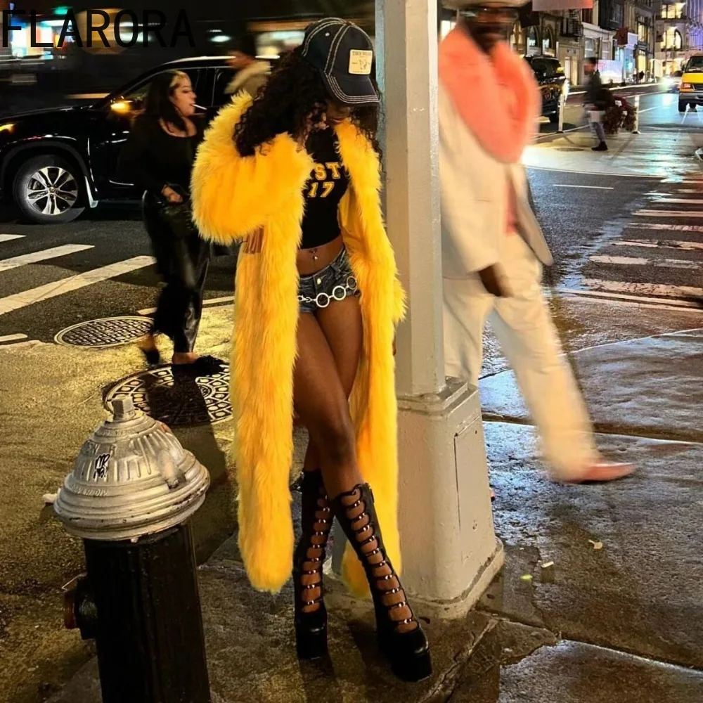 Flarora модные женские пальто из искусственного меха - Фотография_3