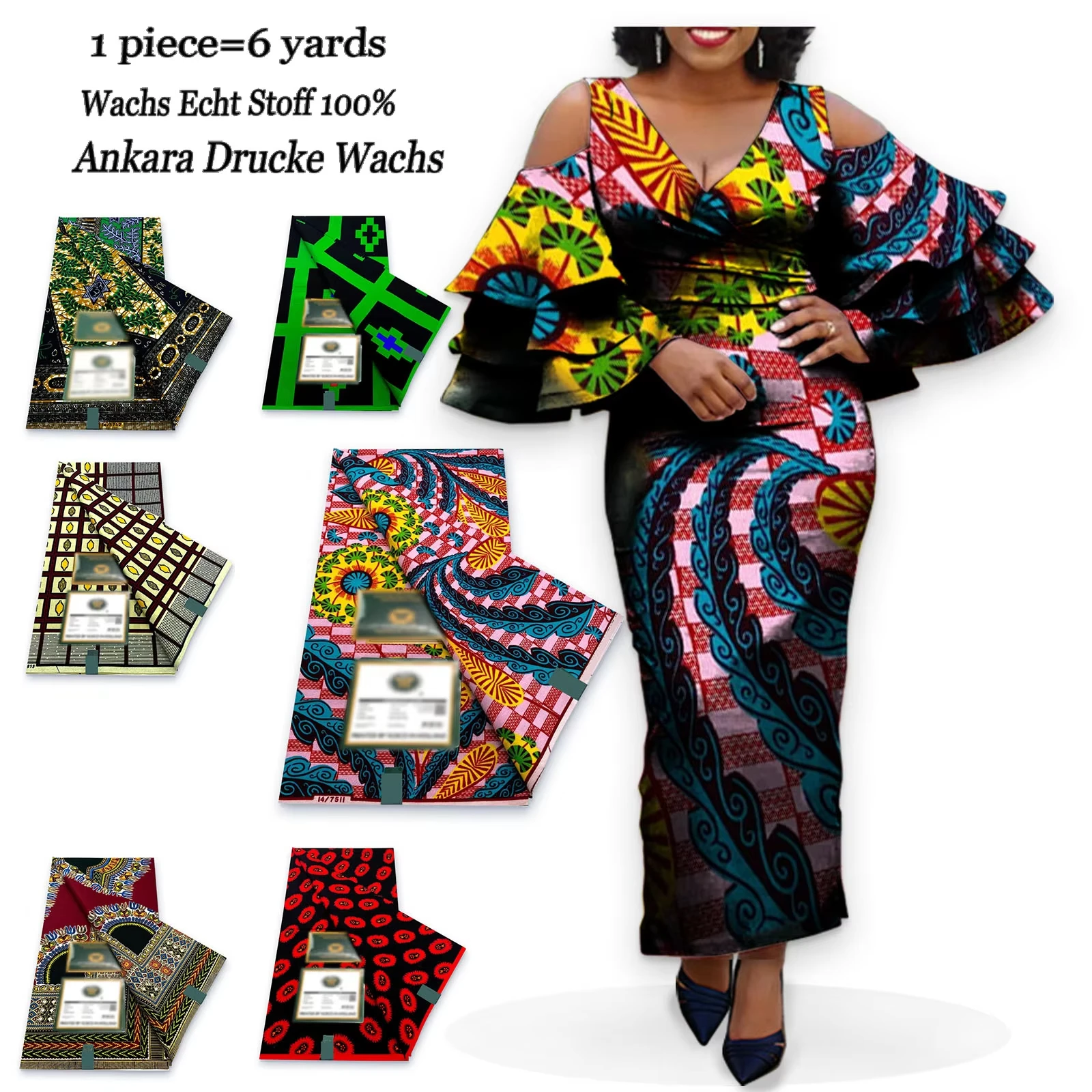 Новая высококачественная ткань с восковым принтом анкара