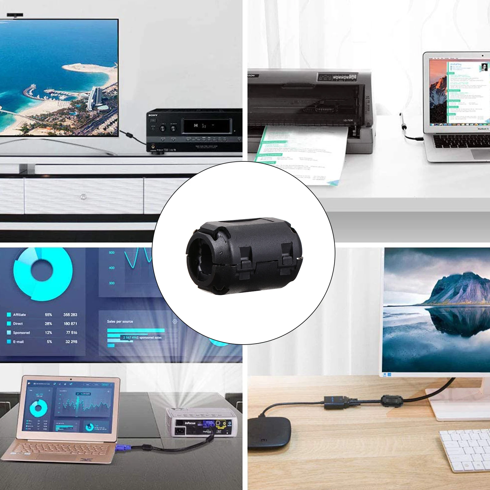 Клипсовый шумовой фильтр с ферритовым сердечником для подавления эми - Фотография_3