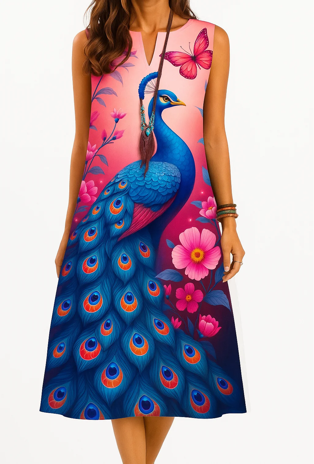 Женское модное и элегантное прямое платье с длинными рукавами - Фотография_4