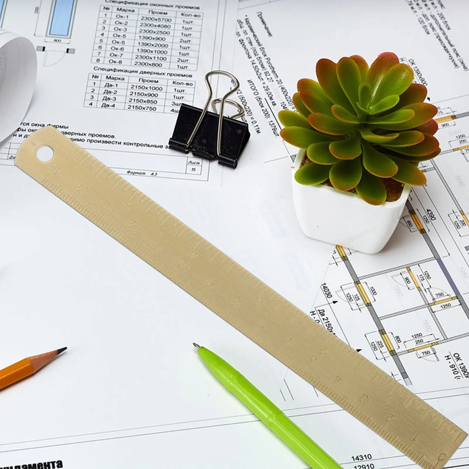 Ретро латунные прямые линейки - Фотография_4