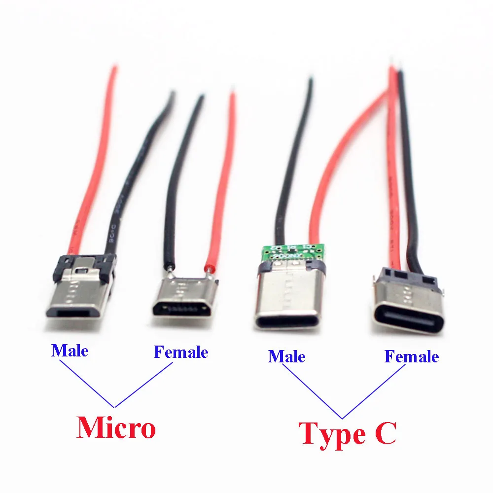 Micro usb type-c 2-контактный горизонтальный/вертикальный