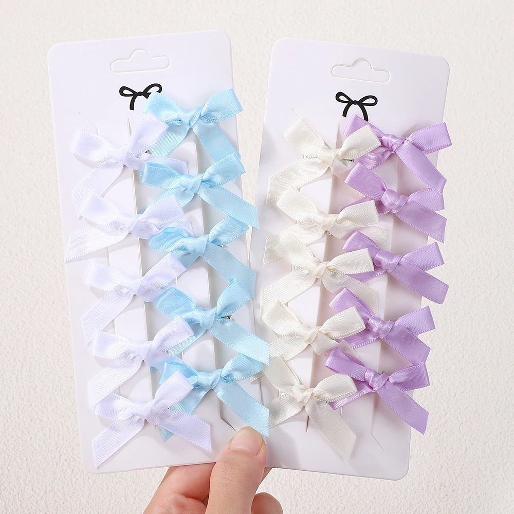 Детские милые однотонные мини-бантики - Фотография_4