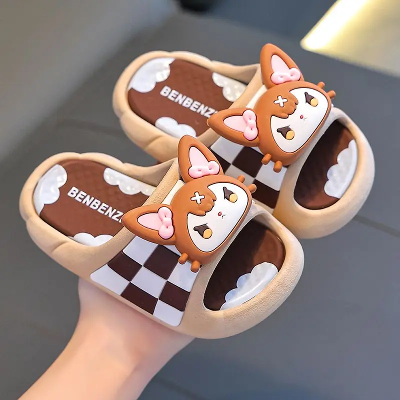 Летние детские тапочки kawaii sanrio kuromi в стиле аниме - Фотография_5