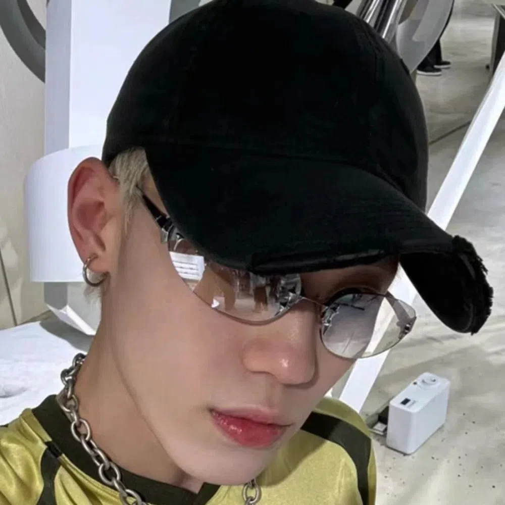 Y2k стильные безрамные солнцезащитные очки с защитой от ультрафиолета - Фотография_4