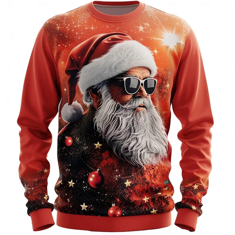 Забавный рождественский свитшот с 3d принтом для мужчин - Фотография_2
