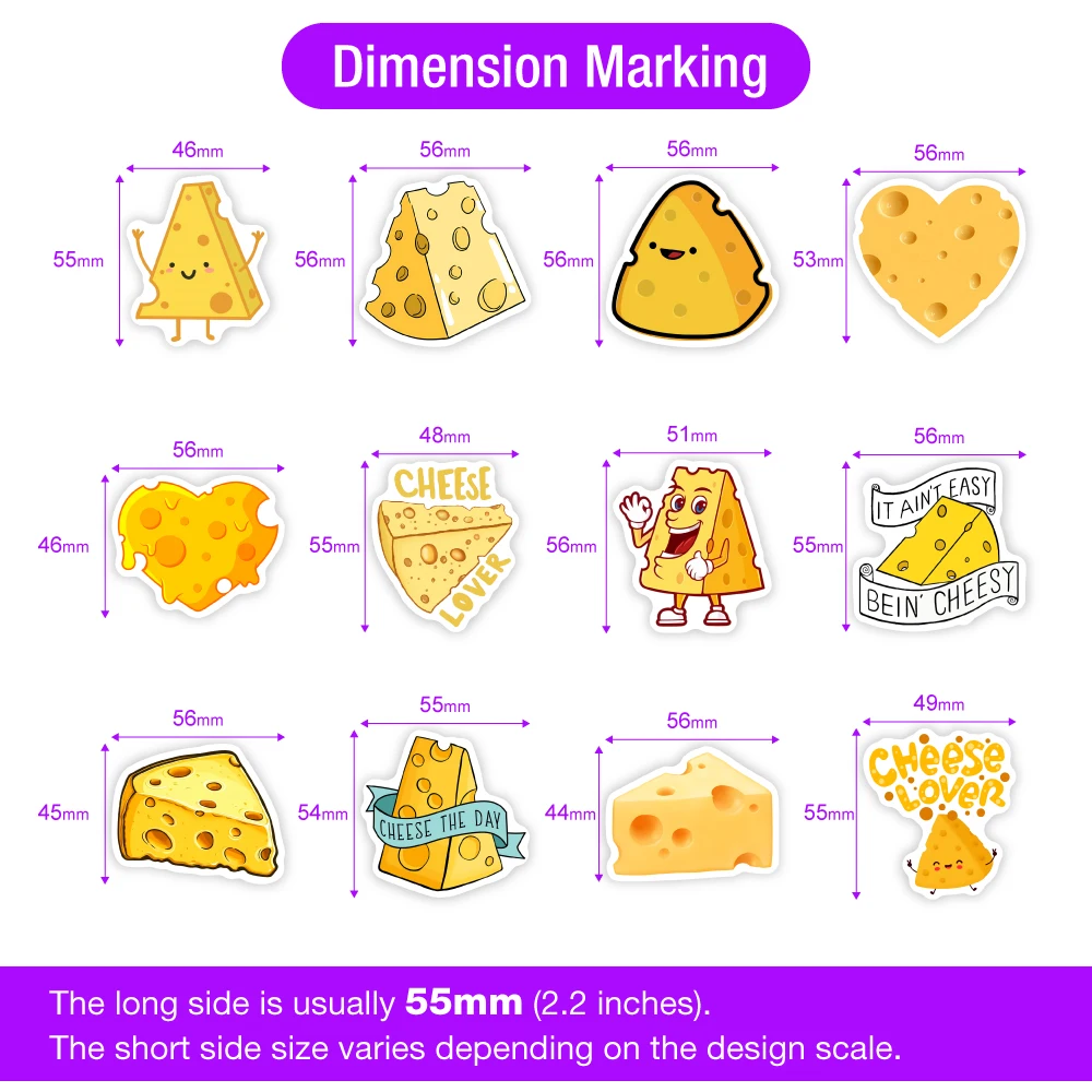 Забавная мультяшная наклейка с сыром для влюбленных - Фотография_4