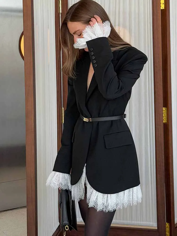 Mcdv, кружевной лоскутный элегантный пиджак - Фотография_4