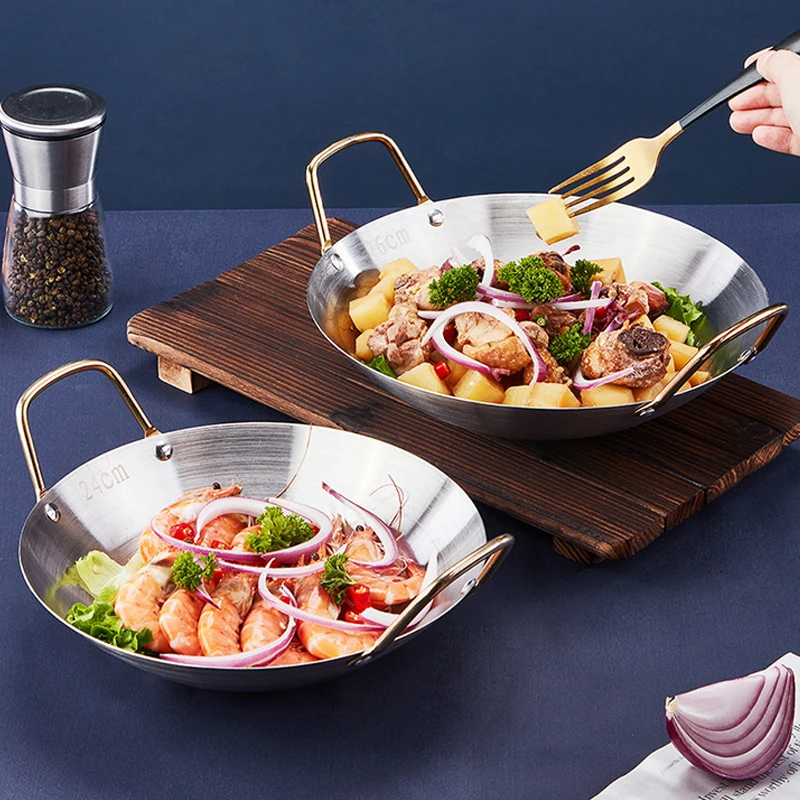 Сковорода из нержавеющей стали с антипригарным покрытием и ручкой - Фотография_2