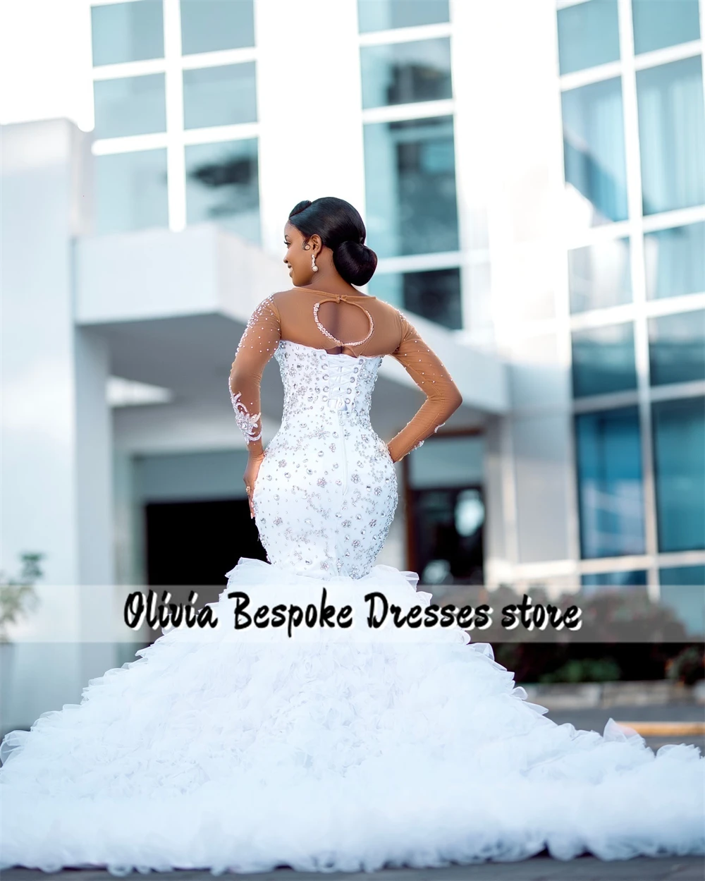 Съемное свадебное платье со стразами и бисером - Фотография_4