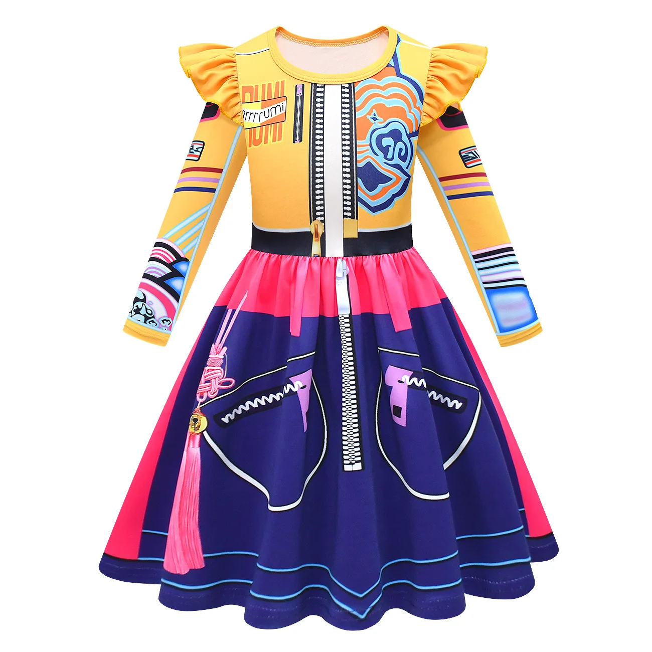 Детский карнавальный костюм k-pop demon hunter rumi с сумкой на рождество - Фотография_4