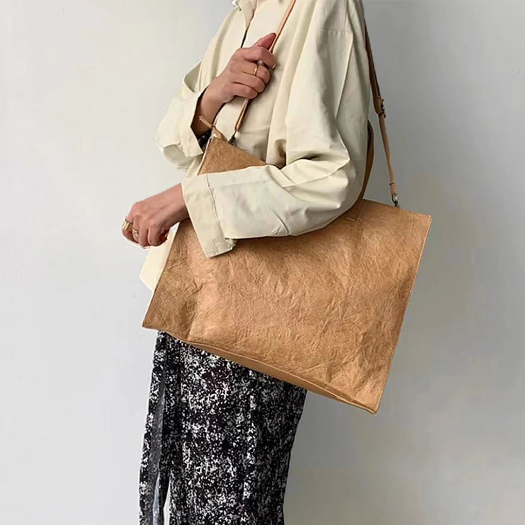 Женские винтажные сумки на плечо из крафт-бумаги