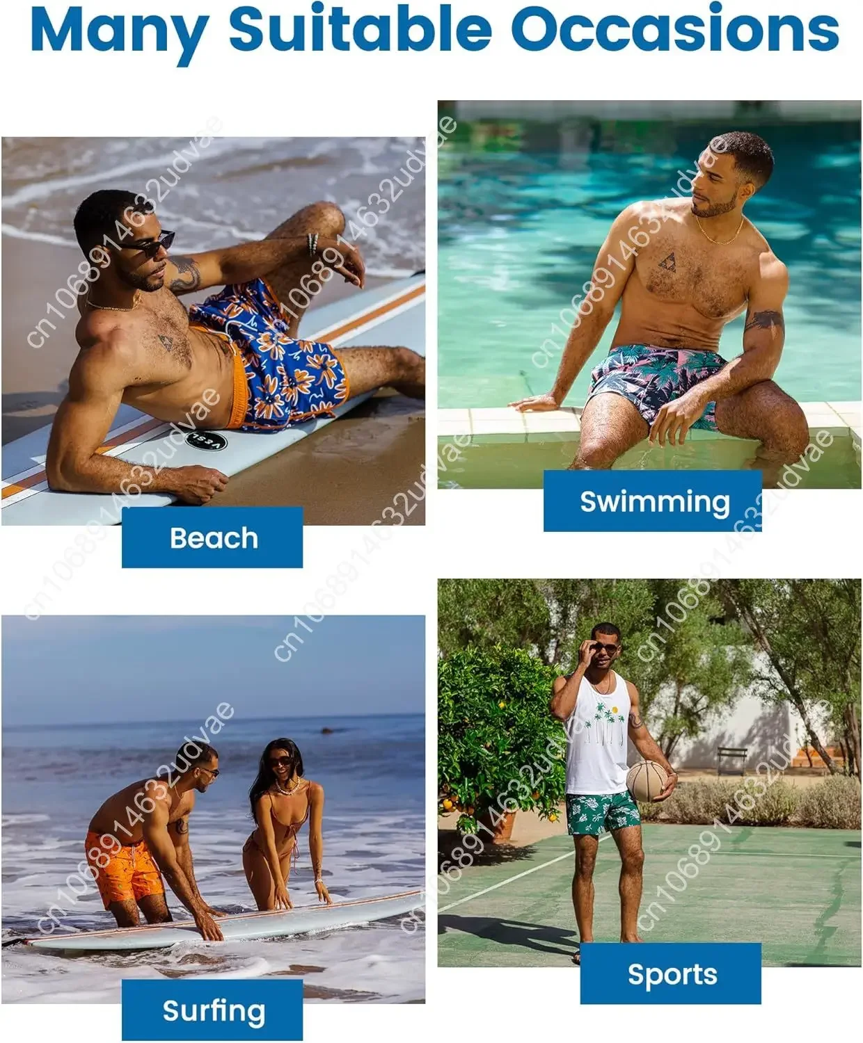 Visurigic мужские плавки 2 в 1 - Фотография_6