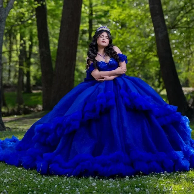 Блестящие темно-синие платья quinceanera