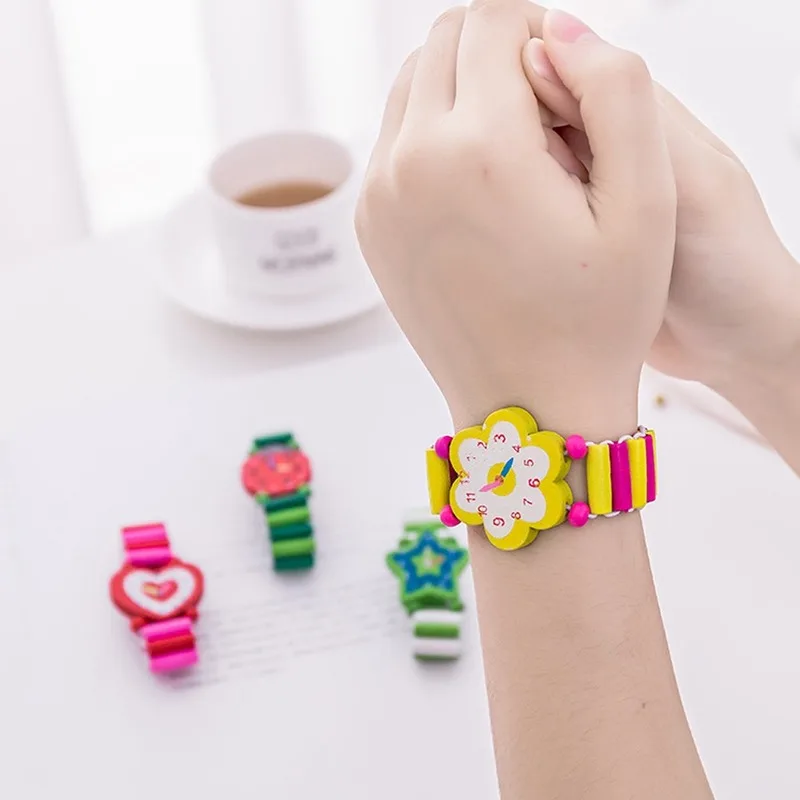 Детские красочные деревянные браслеты для девочек