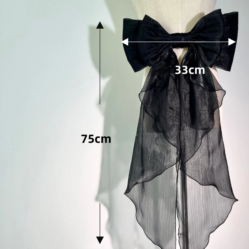33x75 см свадебный бант с рюшами и оборками из тюля в стиле лолиты - Фотография_3