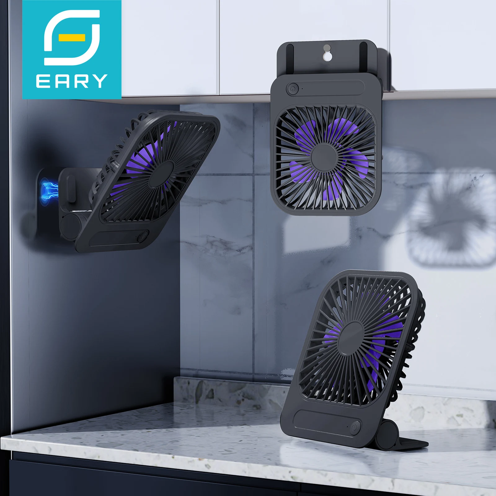 Портативный магнитный вентилятор eary с аккумулятором 1200 мач