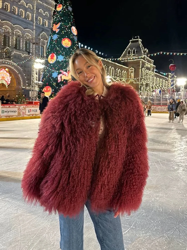 Женская шуба из натурального монгольского - Фотография_3