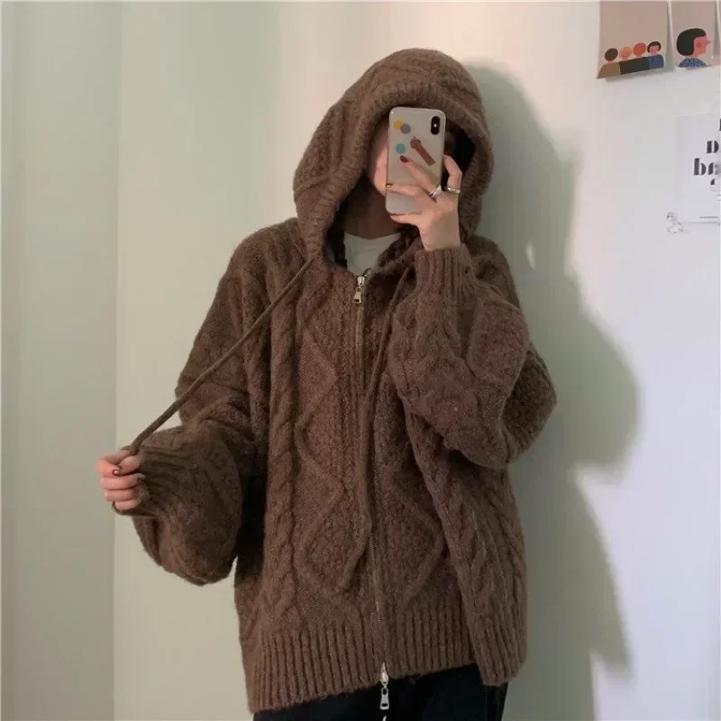 Корейский винтажный женский вязаный кардиган - Фотография_6