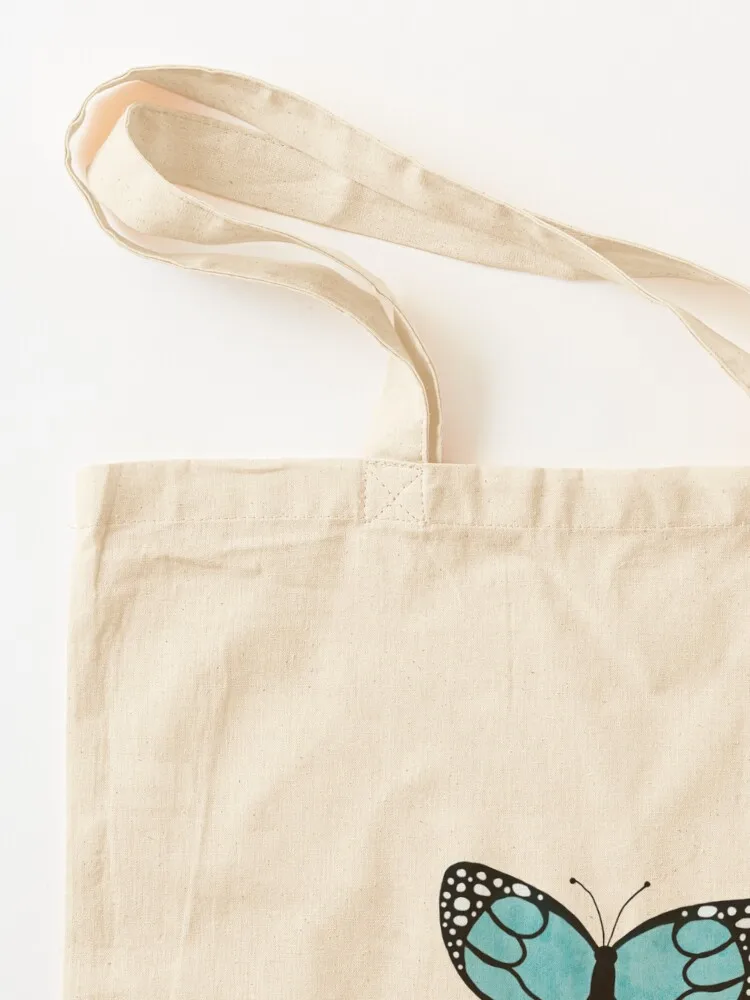 Синяя большая сумка с бабочкой - Фотография_3