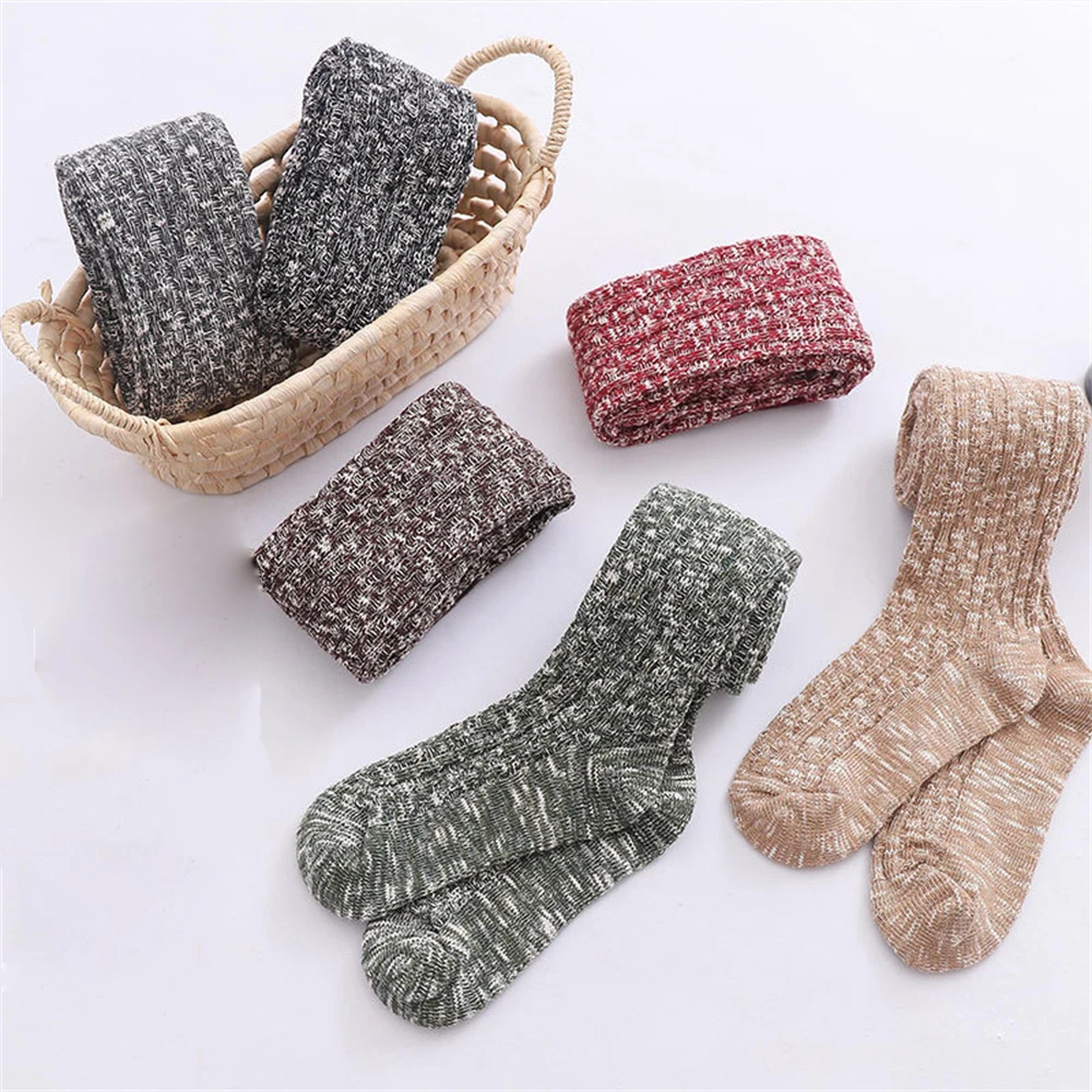 1 пара новых удлиненных толстых теплых простых носков выше колена - Фотография_3