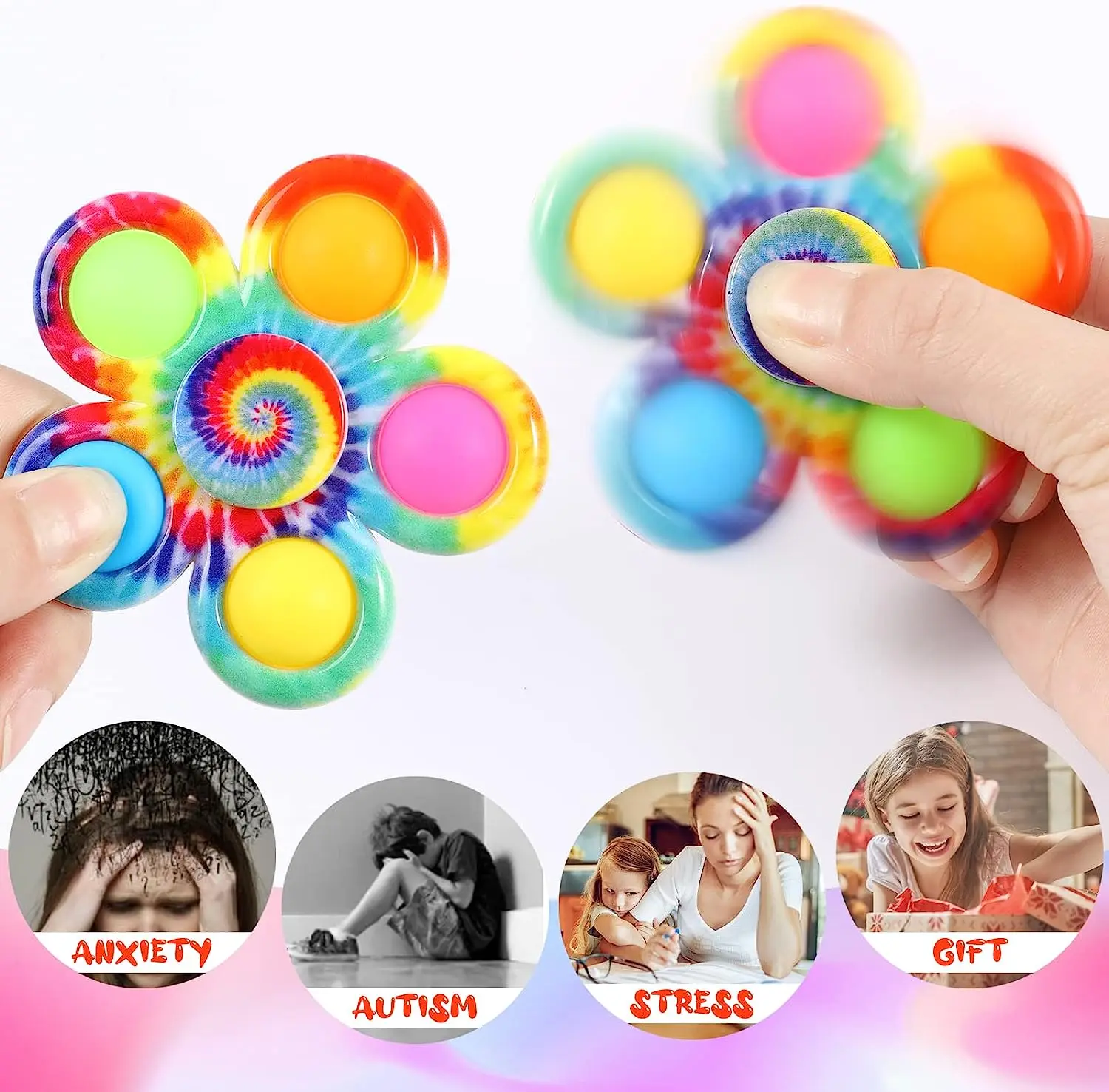 Tie dye simple fidget spinner pops - Фотография_5