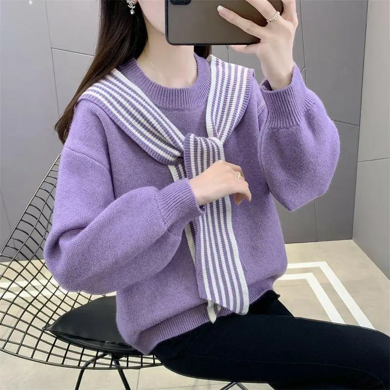 Красный свободный свитер женский - Фотография_5