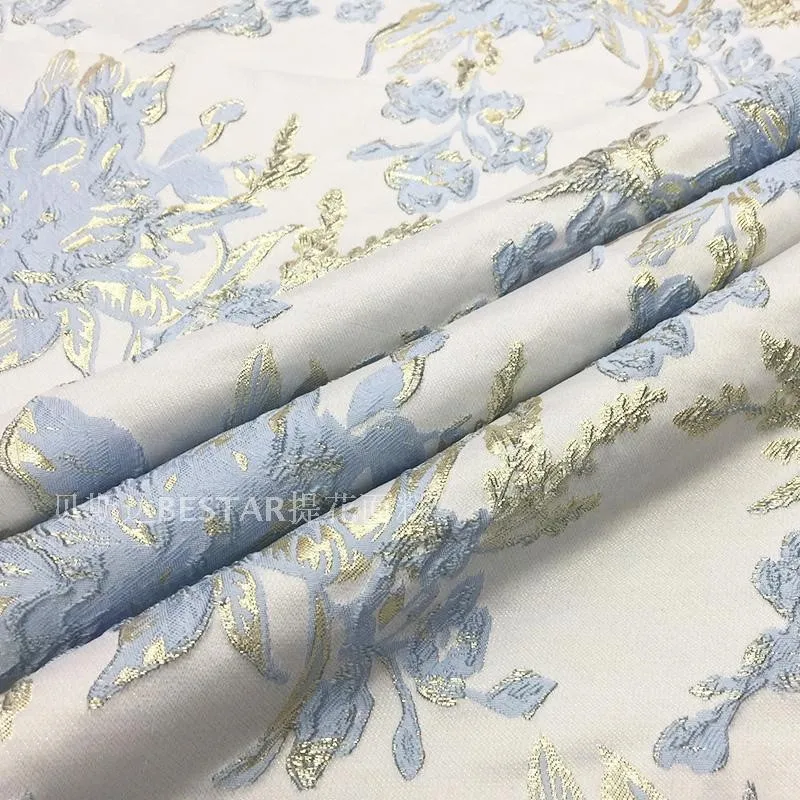 Весенне-осеннее трехмерное цветное тканое жаккардовое парчовое платье - Фотография_3