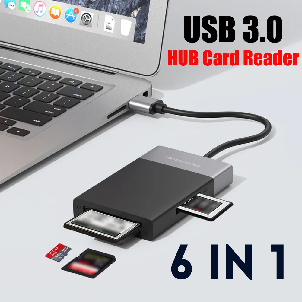6 в 1 usb 3,0 концентратор кардридер