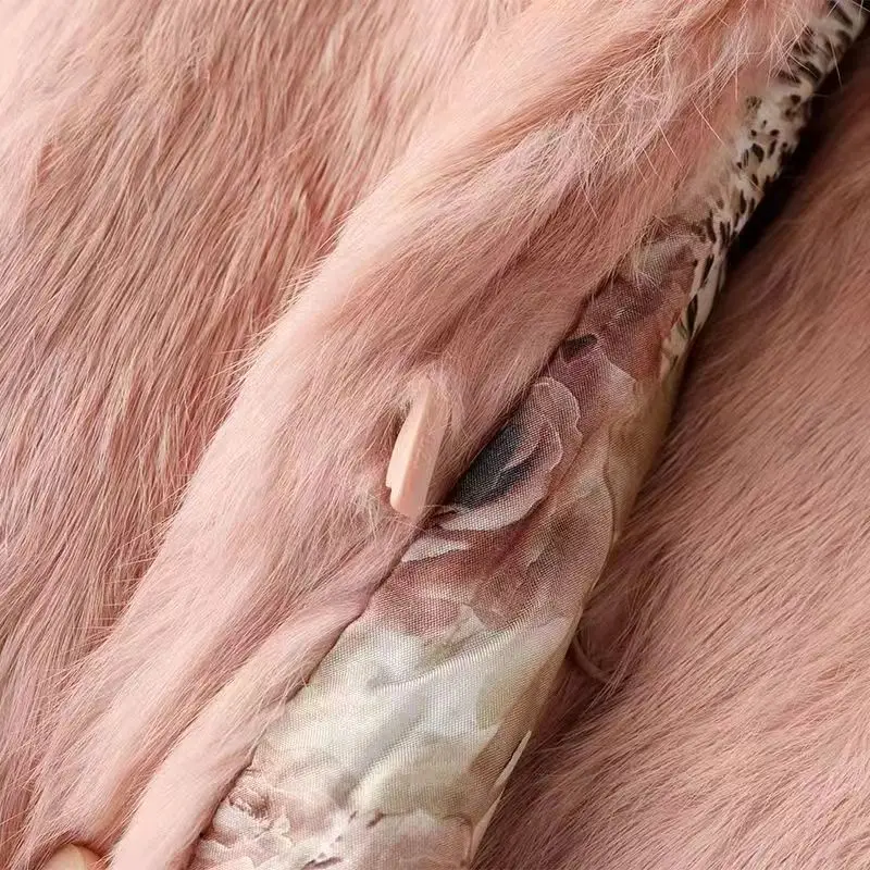 Шуба из натурального кроличьего меха для женщин - Фотография_6