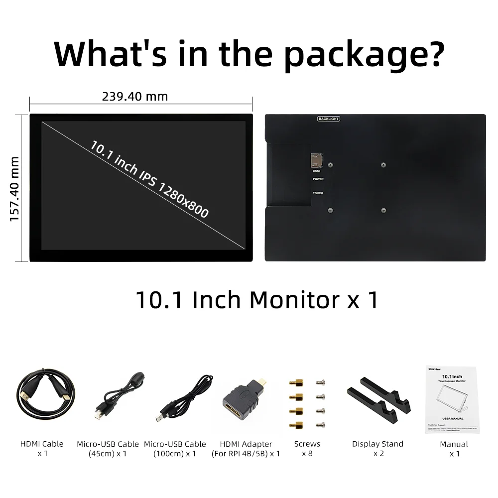10,1-дюймовый сенсорный экран ips raspberry pi 1280x800 для raspberry pi 5 - Фотография_5