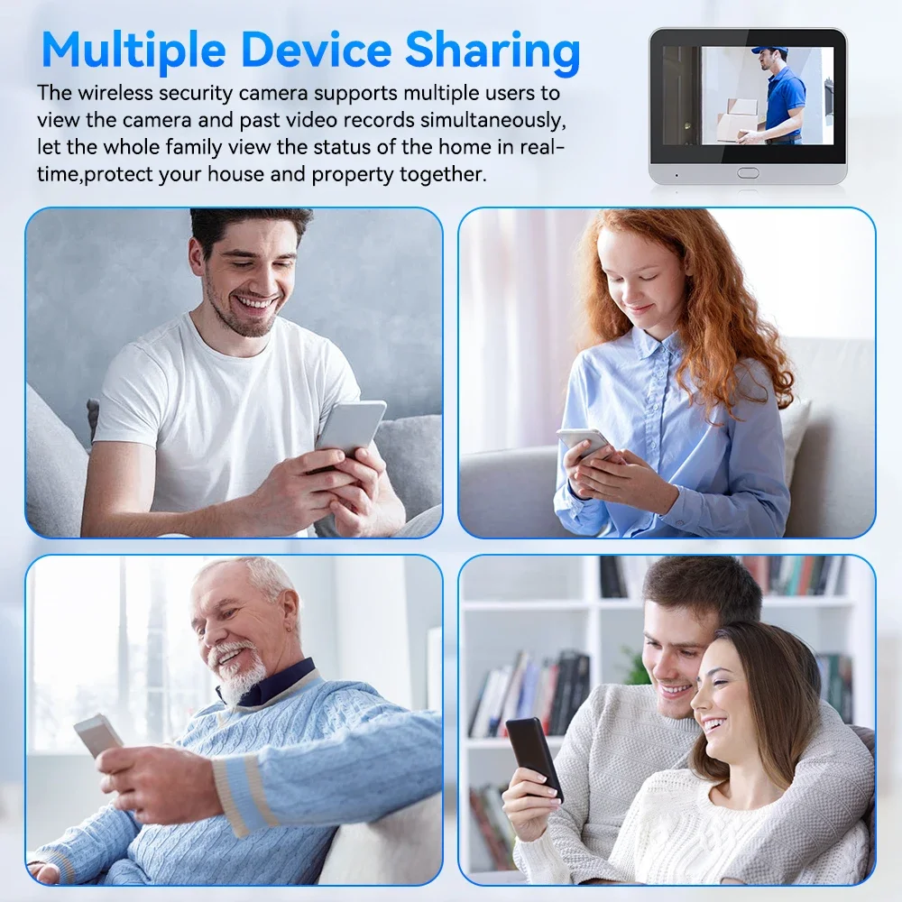 Elecpow цифровые дверные глазки smart tuya wi-fi дверная камера 1080p 4 - Фотография_5