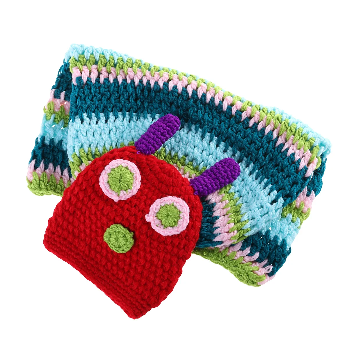 Вязаная крючком детская шапка ручной работы в стиле гусеницы - Фотография_6