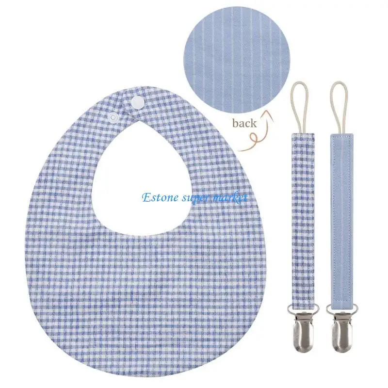 090b baby linen cotton bib pacifier - Фотография_3