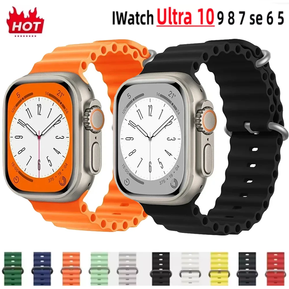 Силиконовый ремешок ocean для apple watch