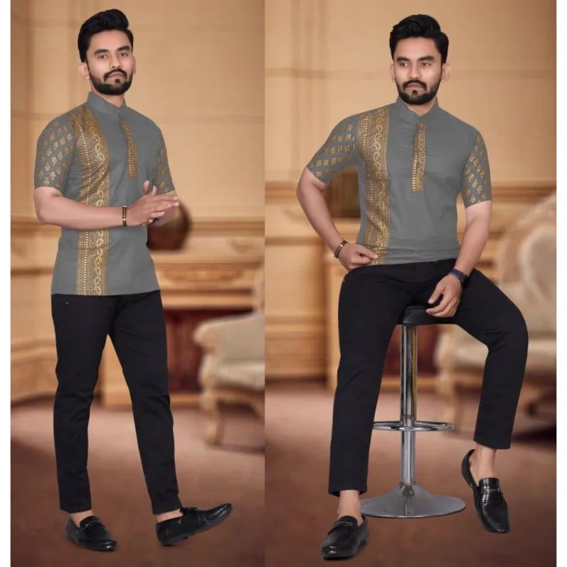 Мусульманская рубашка kurta с тиснением тотем - Фотография_3